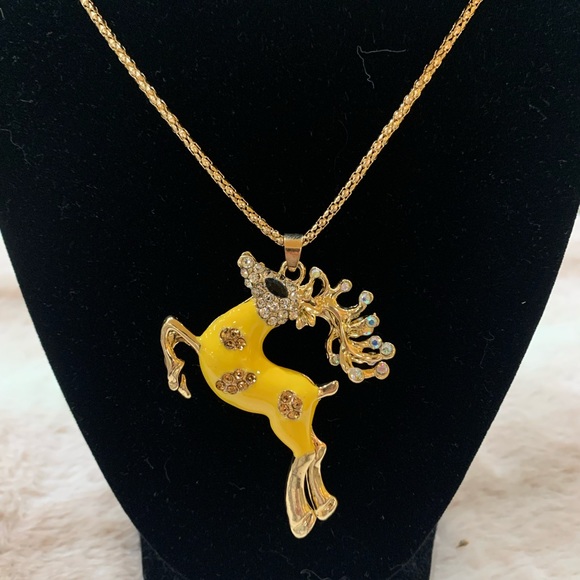 NB Jewelry - Enamel & Crystals reindeer necklace